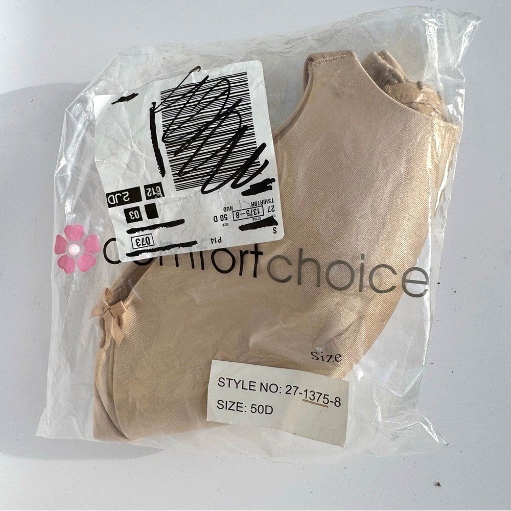 T-Shirt Bra Comfort Choice Padded Support Beige 50D NIP Shapewear New Comfy